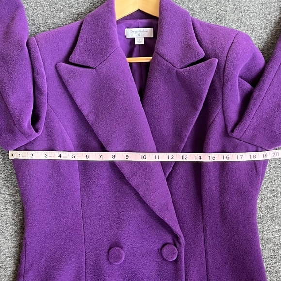 Sergio Hudson x Target Full-Length Notch Lapel Coat Sz S Purple Office Preppy - Picture 13 of 15